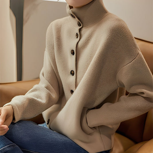 Evelynn - Maglione chic lavorato a maglia a collo alto per donne