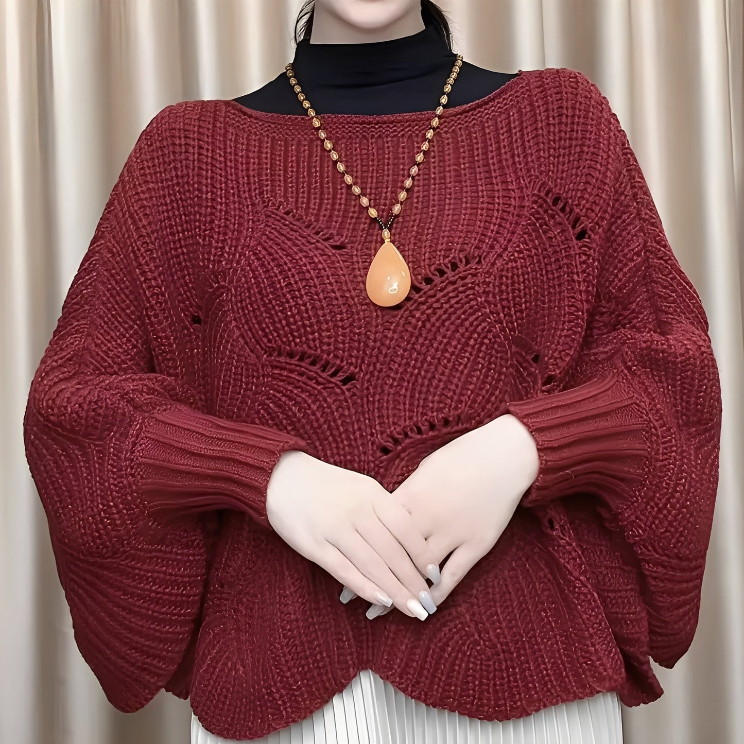 Celestine - Maglione caldo con maniche larghe per donne