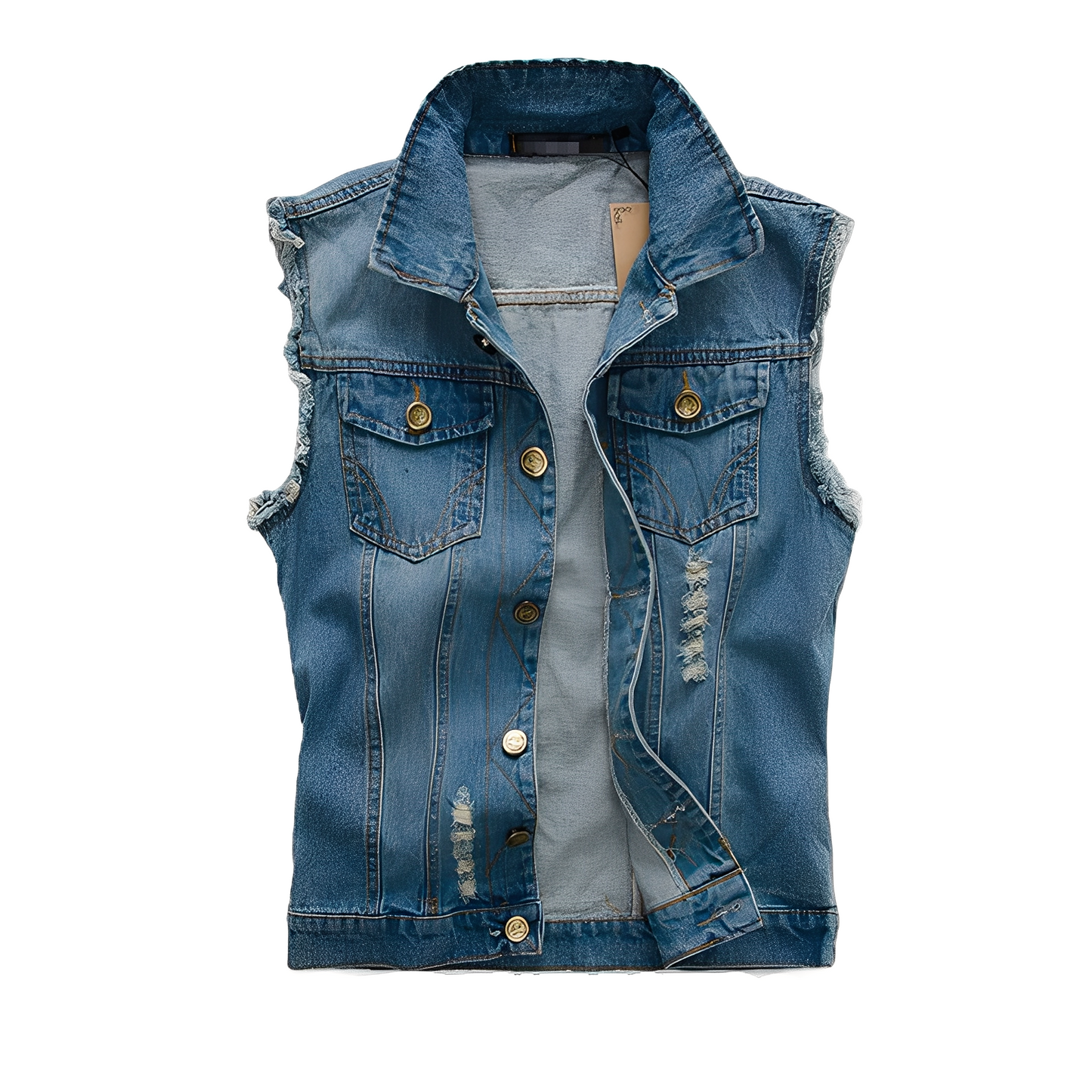 Morley - Gilet di jeans vintage con tasche per uomini