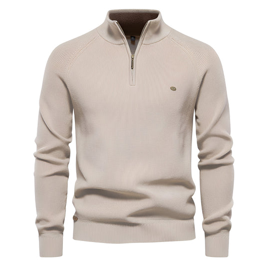 Royston - Maglione da uomo con zip corta, stile casual