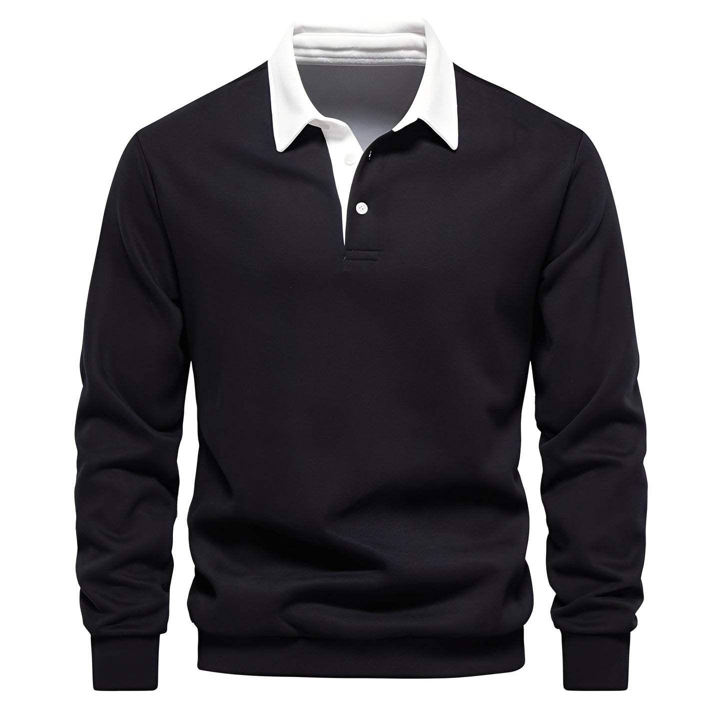 Shelton - Polo uomo casual con maniche lunghe