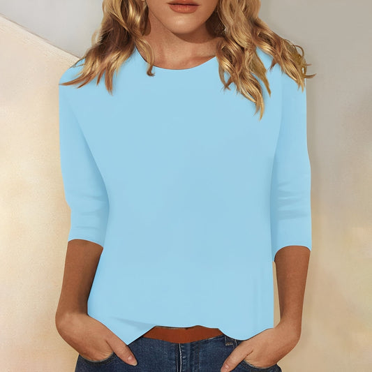 Katherina - T-shirt casual a maniche lunghe con scollo tondo per donne