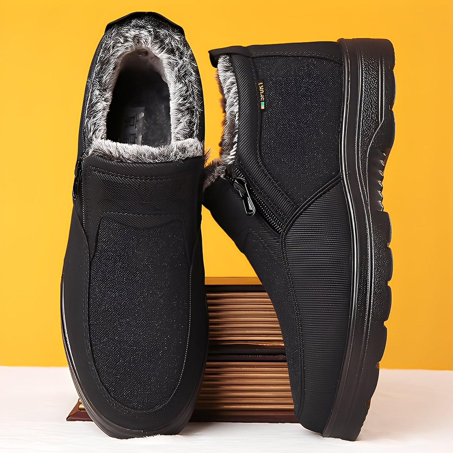 Konnor - Scarpe invernali eleganti con fodera in pile per uomini