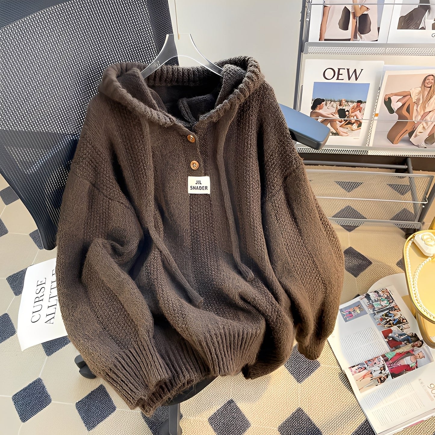 Haylee - Felpa casual con cappuccio e bottoni per donne