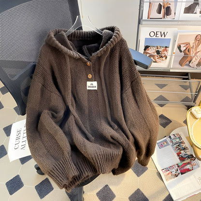 Haylee - Felpa casual con cappuccio e bottoni per donne