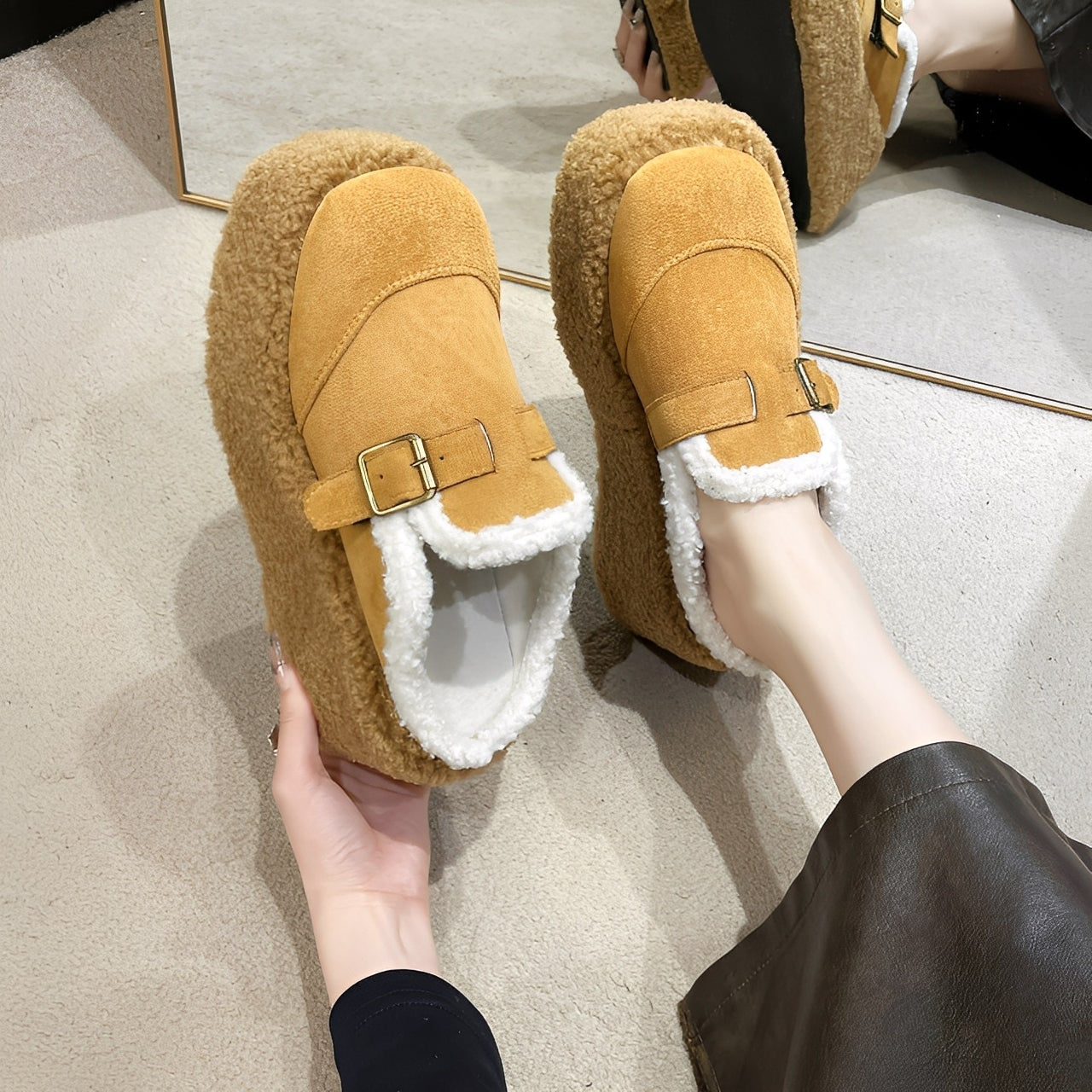 Gabriella - Scarpe eleganti con zeppa e interno in lana per donne