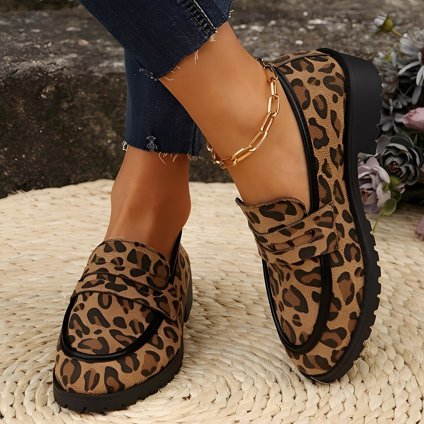 Camélia - Scarpe eleganti con motivo leopardo per donne