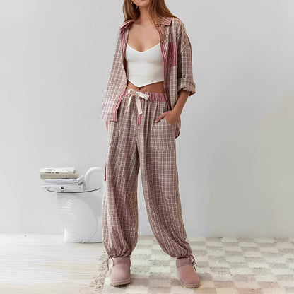 Elenora - Comodo e casual set pigiama a due pezzi per donne