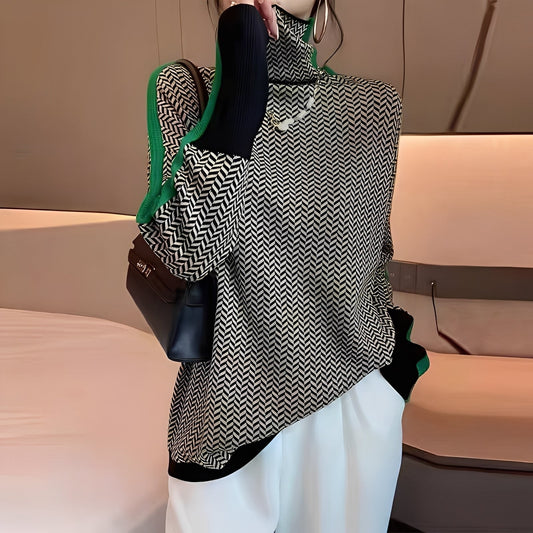 Roxanna - Maglione a righe casual con vestibilità comoda per donne