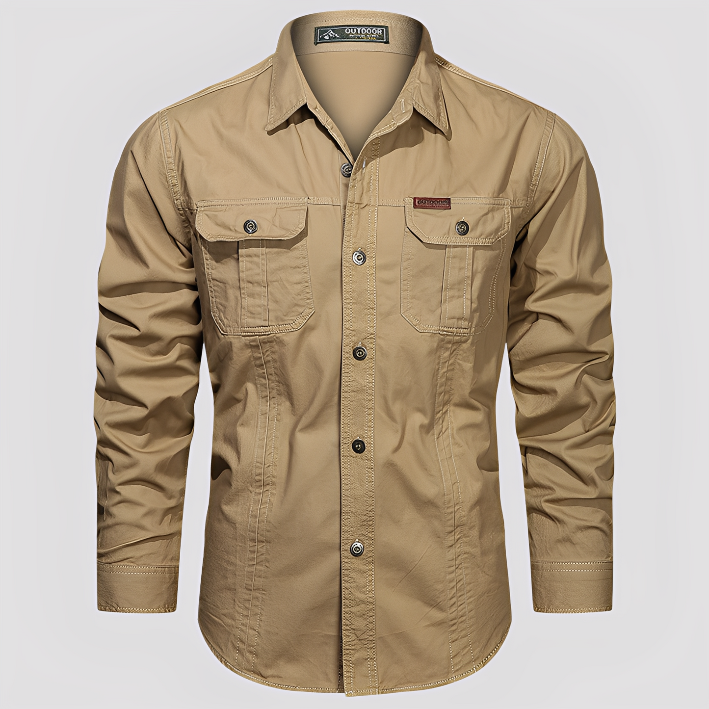 Ranulph - Camicia Cargo da Uomo con Maniche Lunghe, Stile Casual