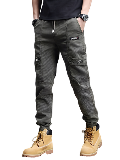 Alvin - Eleganti pantaloni da jogging elasticizzati con cordino per uomini