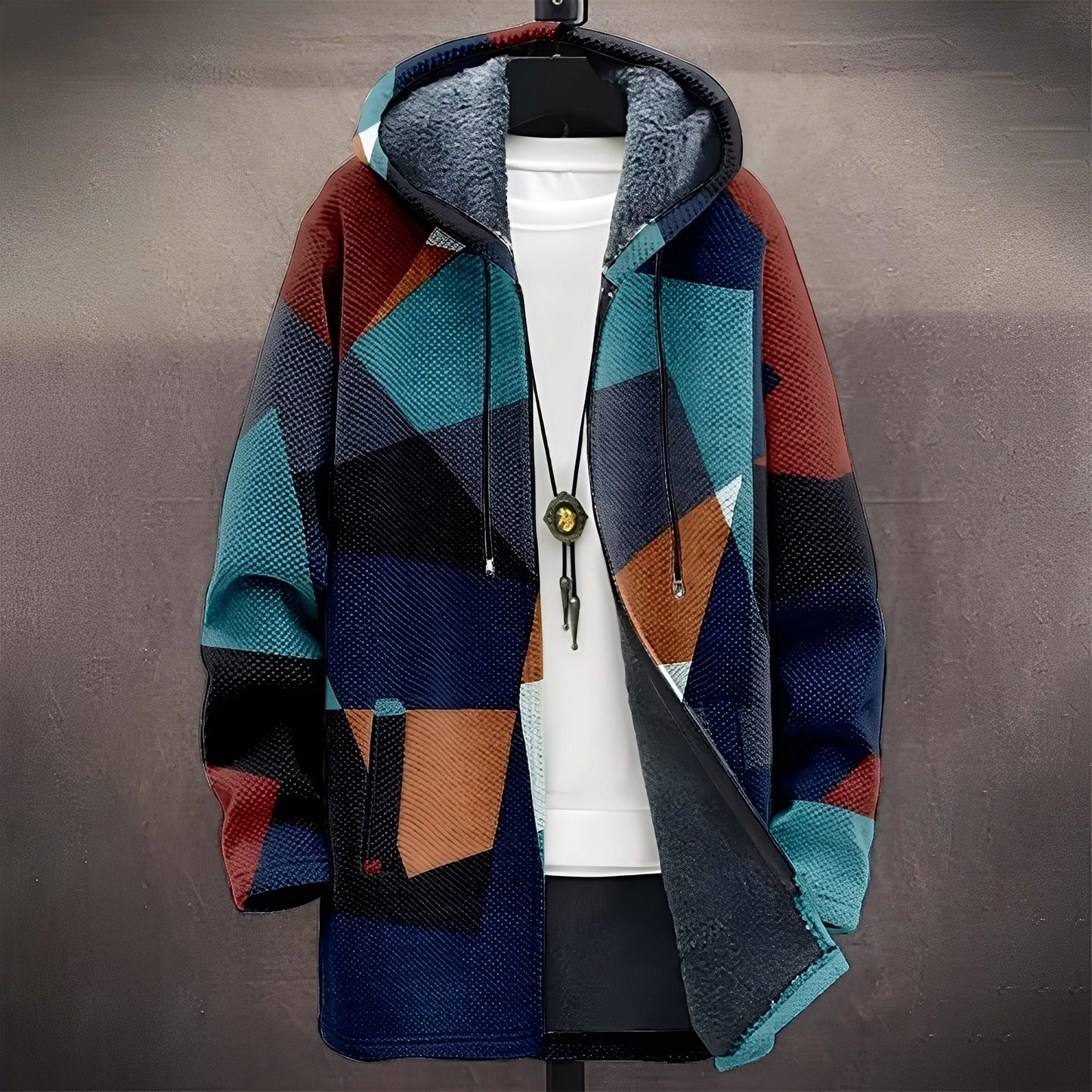 Wiley - Elegante cappotto stampato per uomo, adatto a diverse occasioni