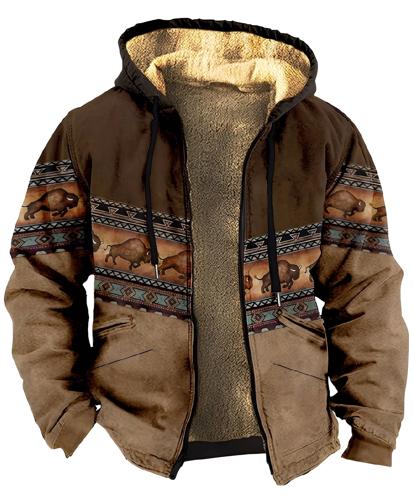 Mervin - Giacca a colori in velluto con cappuccio per uomo