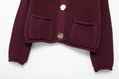 Jean - Giacca Tricot Vintage con Bottoni da Donna