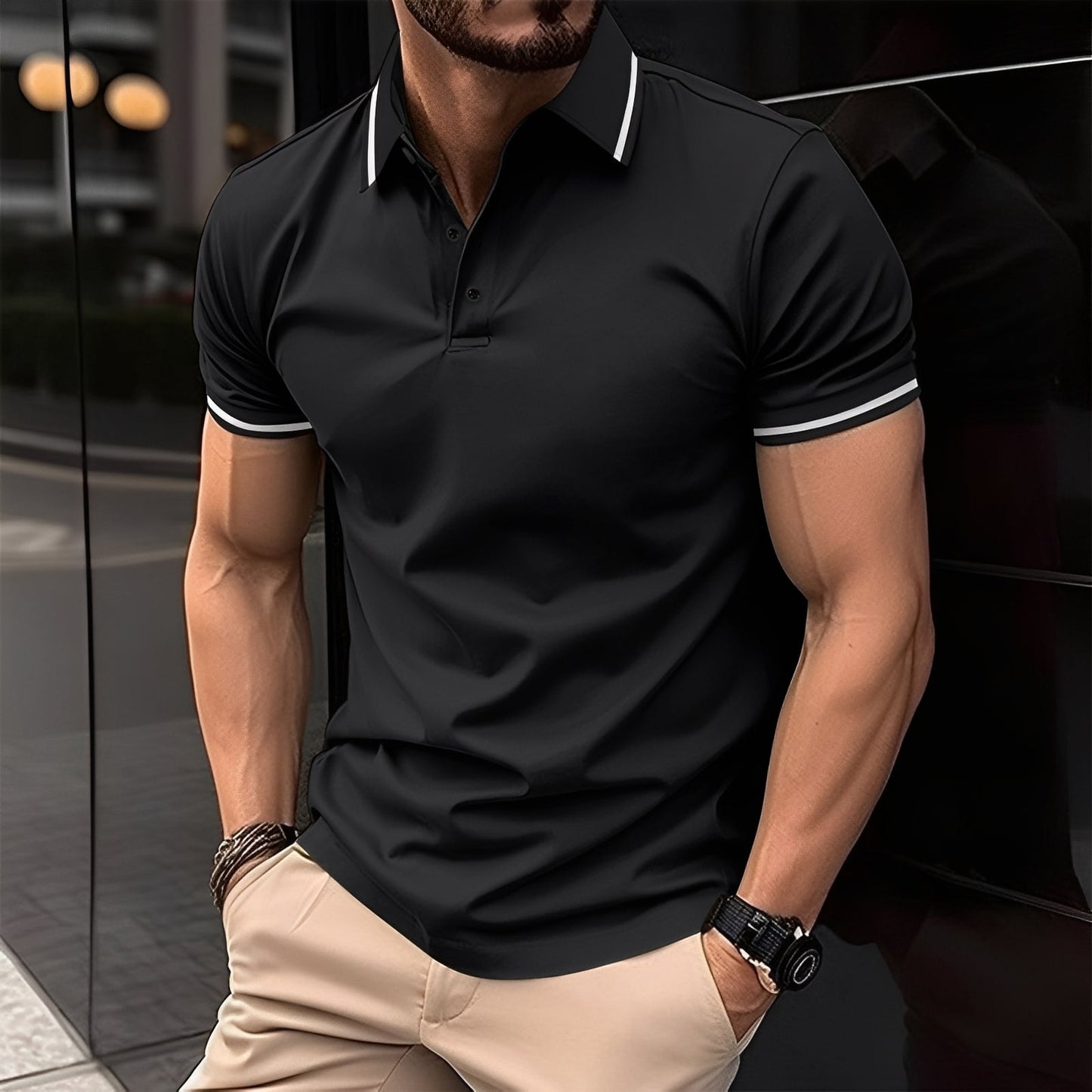 Mervyn - Maglietta polo casual a maniche corte per uomini