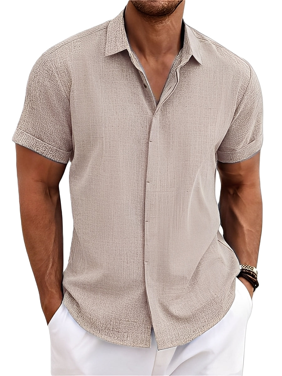 Caelum - Camicia uomo semplice e casual a maniche corte