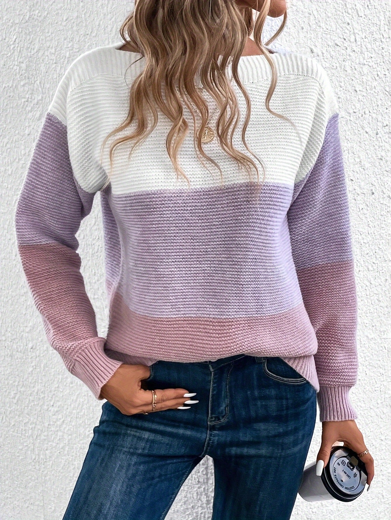 Muriel - Maglione elegante con strisce in tre colori per donne