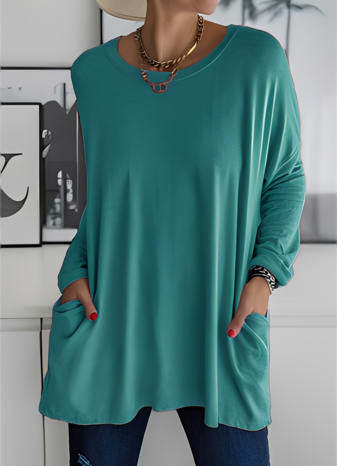 Shanene - Maglione semplice e morbido per donna