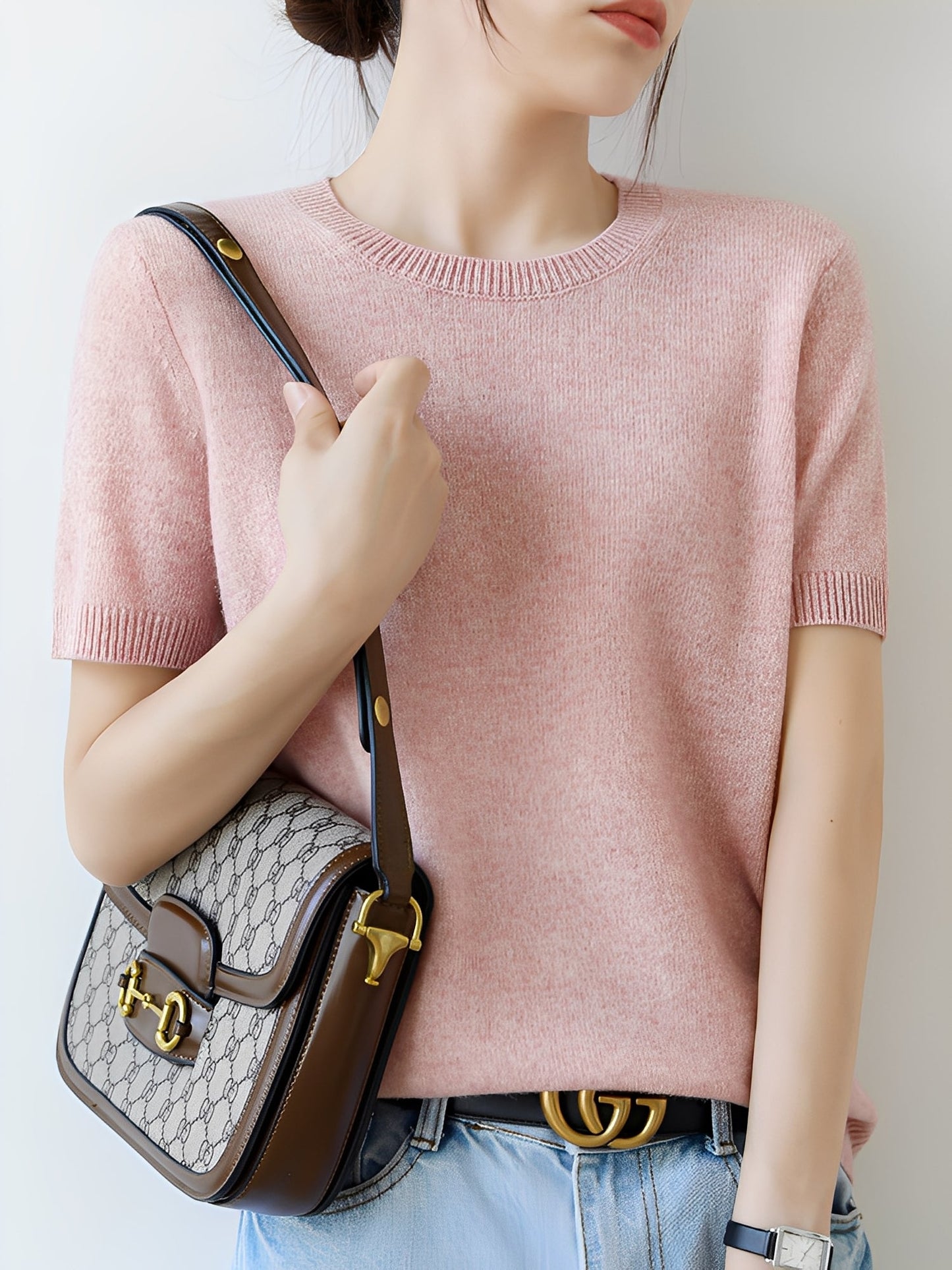 Blandine - Pullover donna con maniche corte