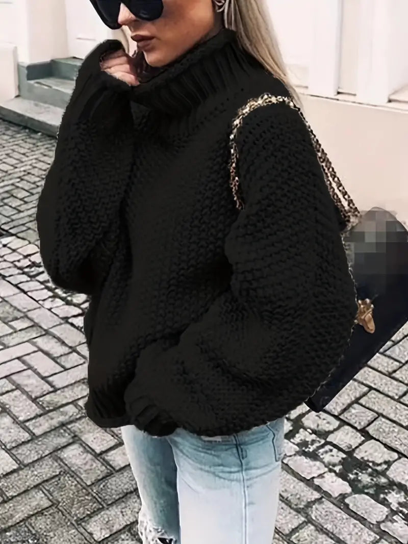 Vale – Maglione a collo alto monocromatico