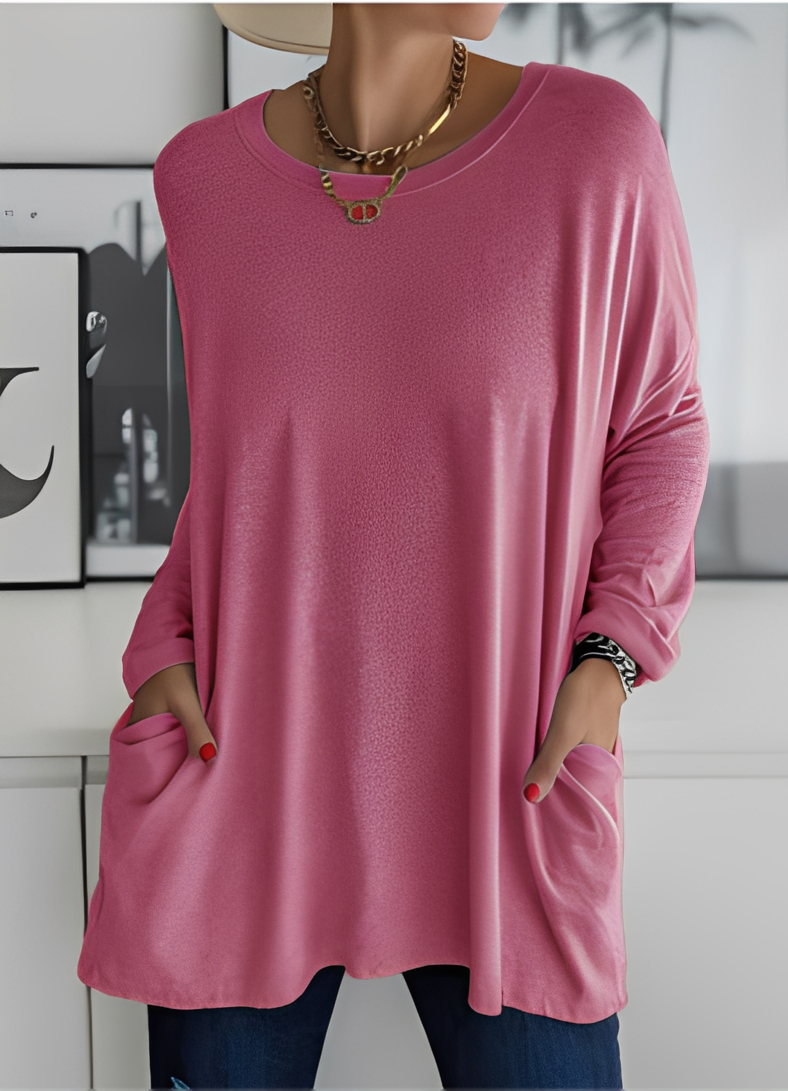 Shanene - Maglione semplice e morbido per donna