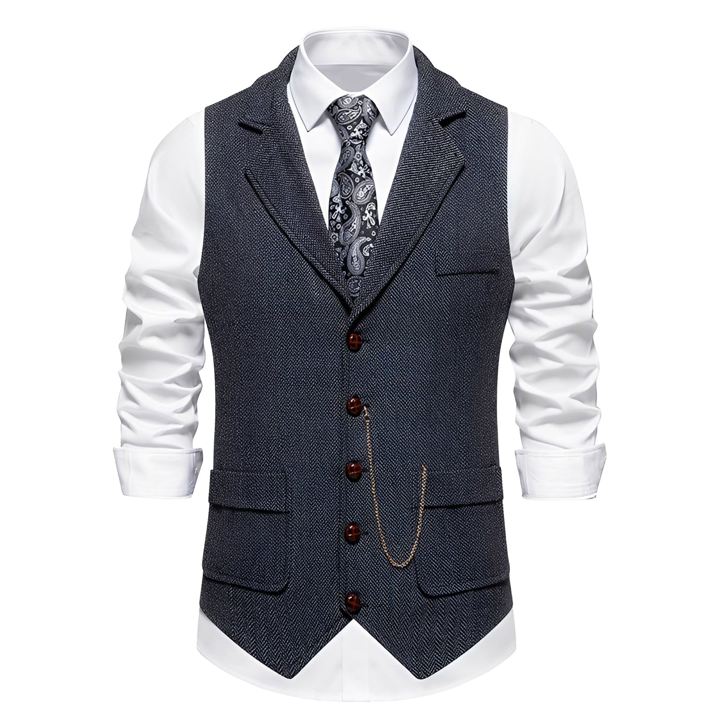 Luther - Giacca classica con disegno a spina di pesce per uomini