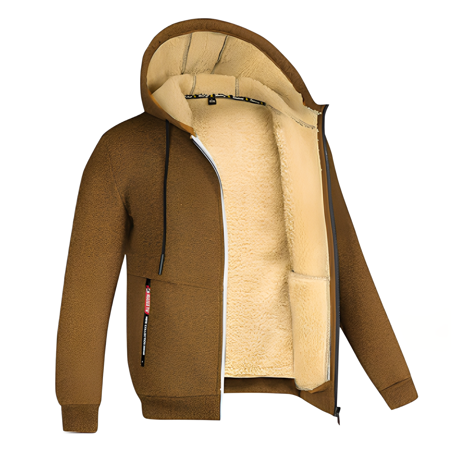 Davin - Giacca con cappuccio in pile casual per uomo