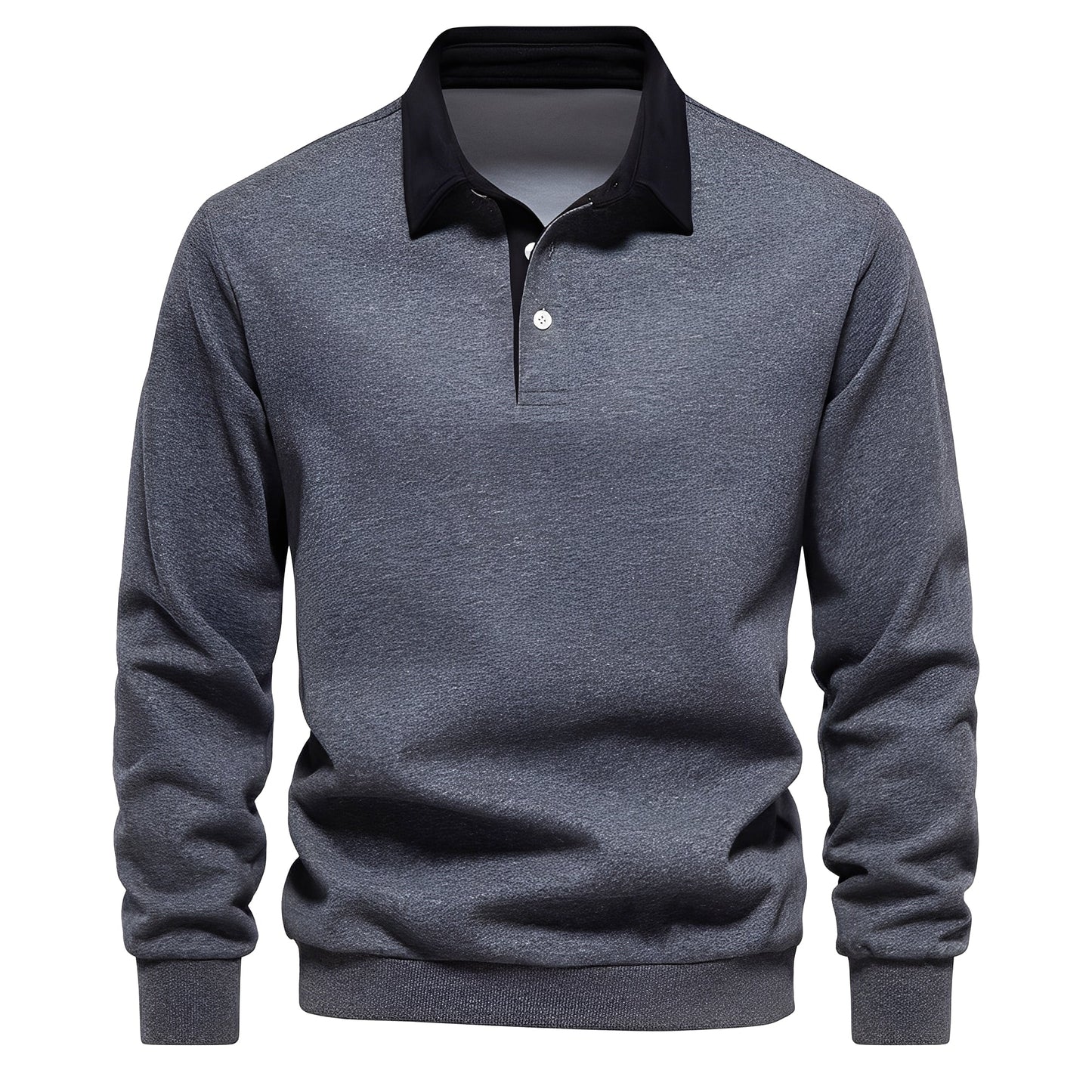 Shelton - Polo uomo casual con maniche lunghe