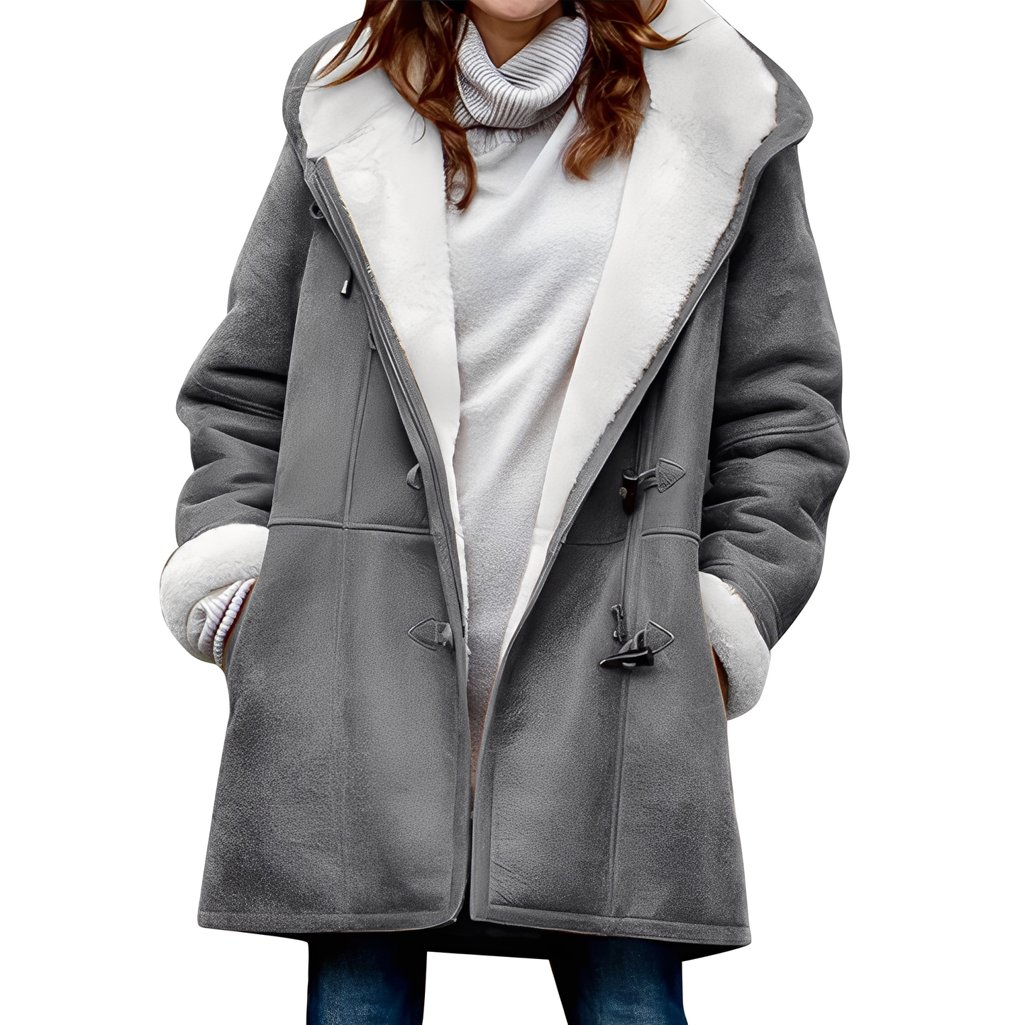 Madilyn - Cappotto Duffle casual con Cappuccio per Donna