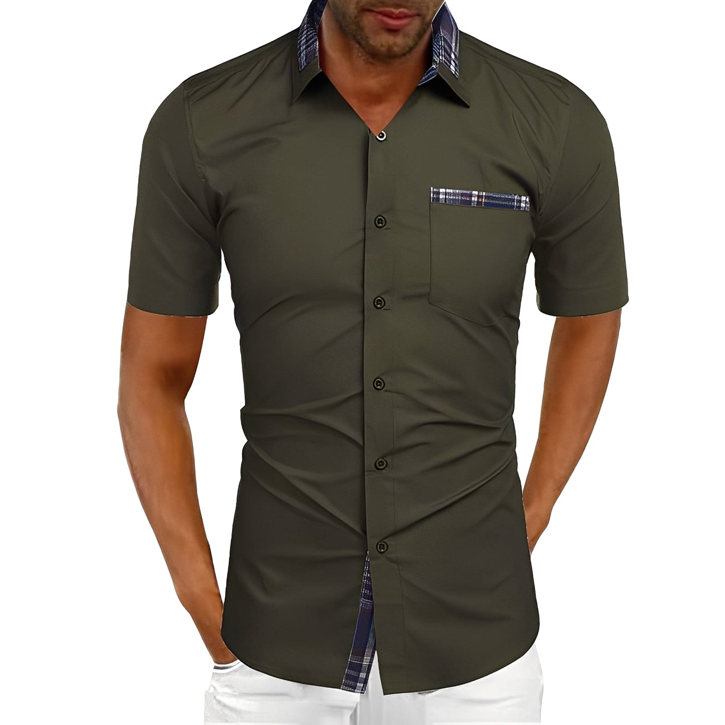 Marvin - Camicia Casual a Maniche Corte per Uomini