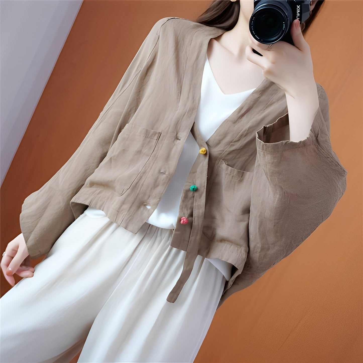 Shelia - Cardigan corto con tasche