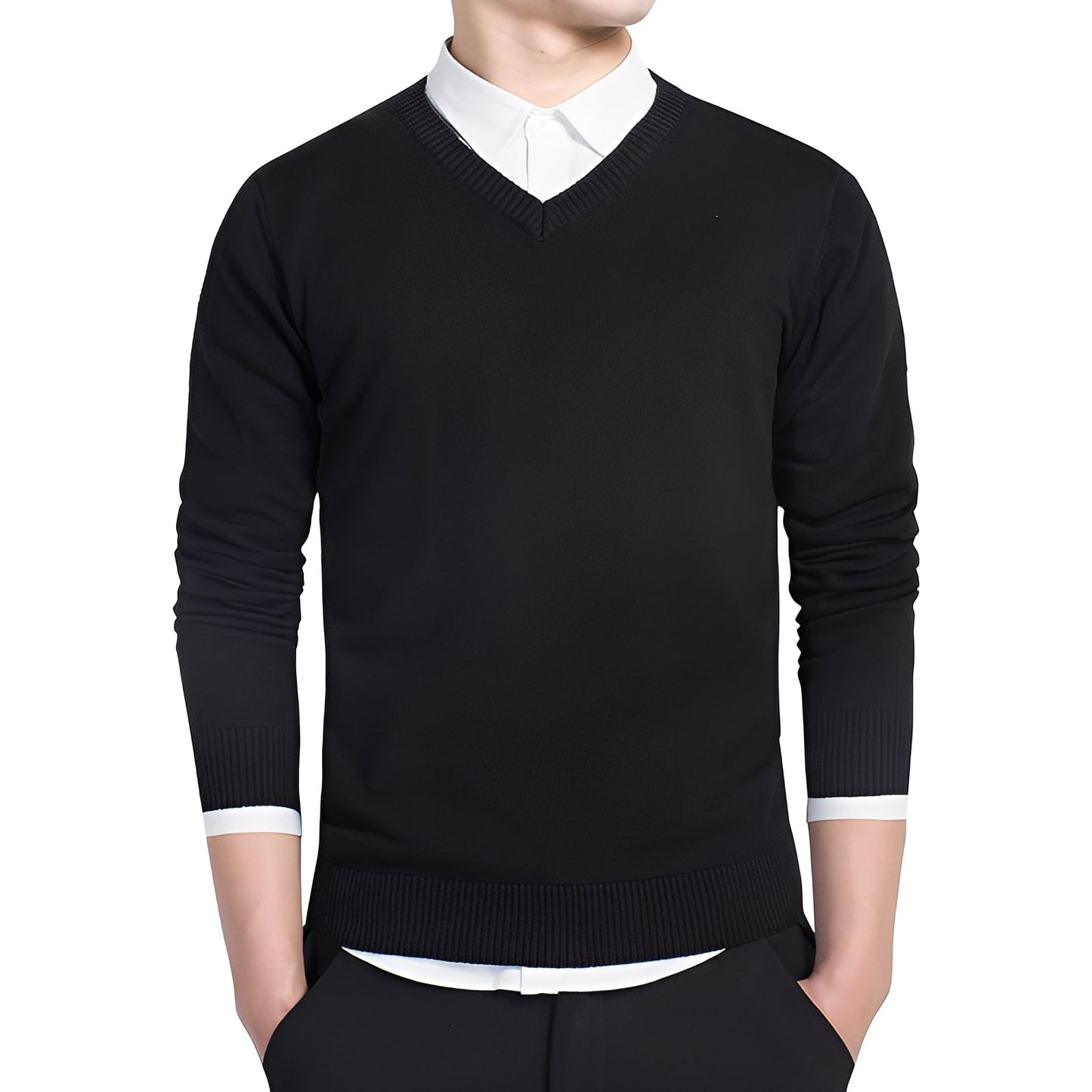 Tom - Pullover a collo V in cashmere per uomo