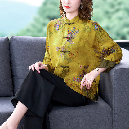 Moriah - Cappotto classico di seta con bottoni per donne