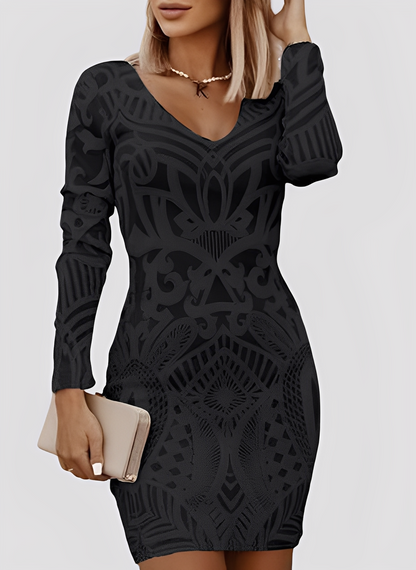 Caitlyn - Abito elegante aderente a maniche lunghe per donna