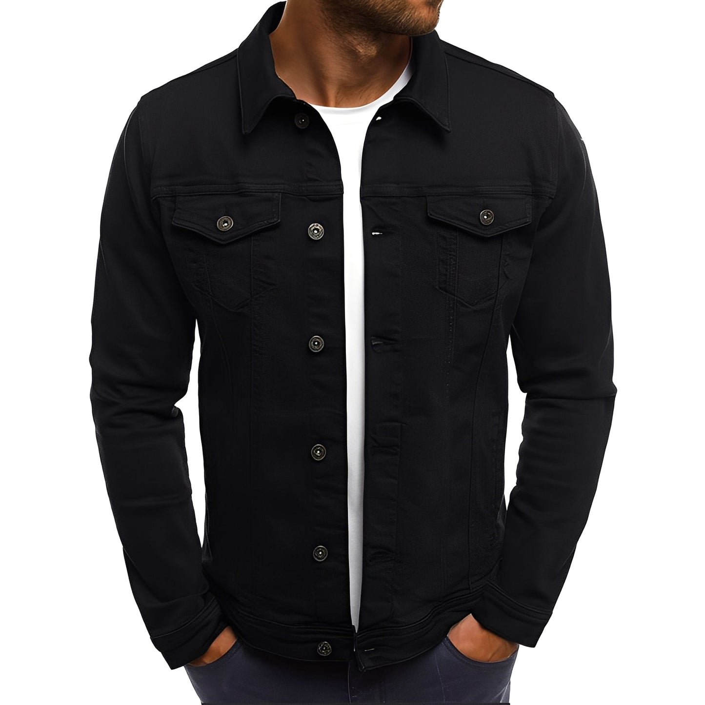 Steven - Elegante Giacca di Jeans con Tasche per Uomini