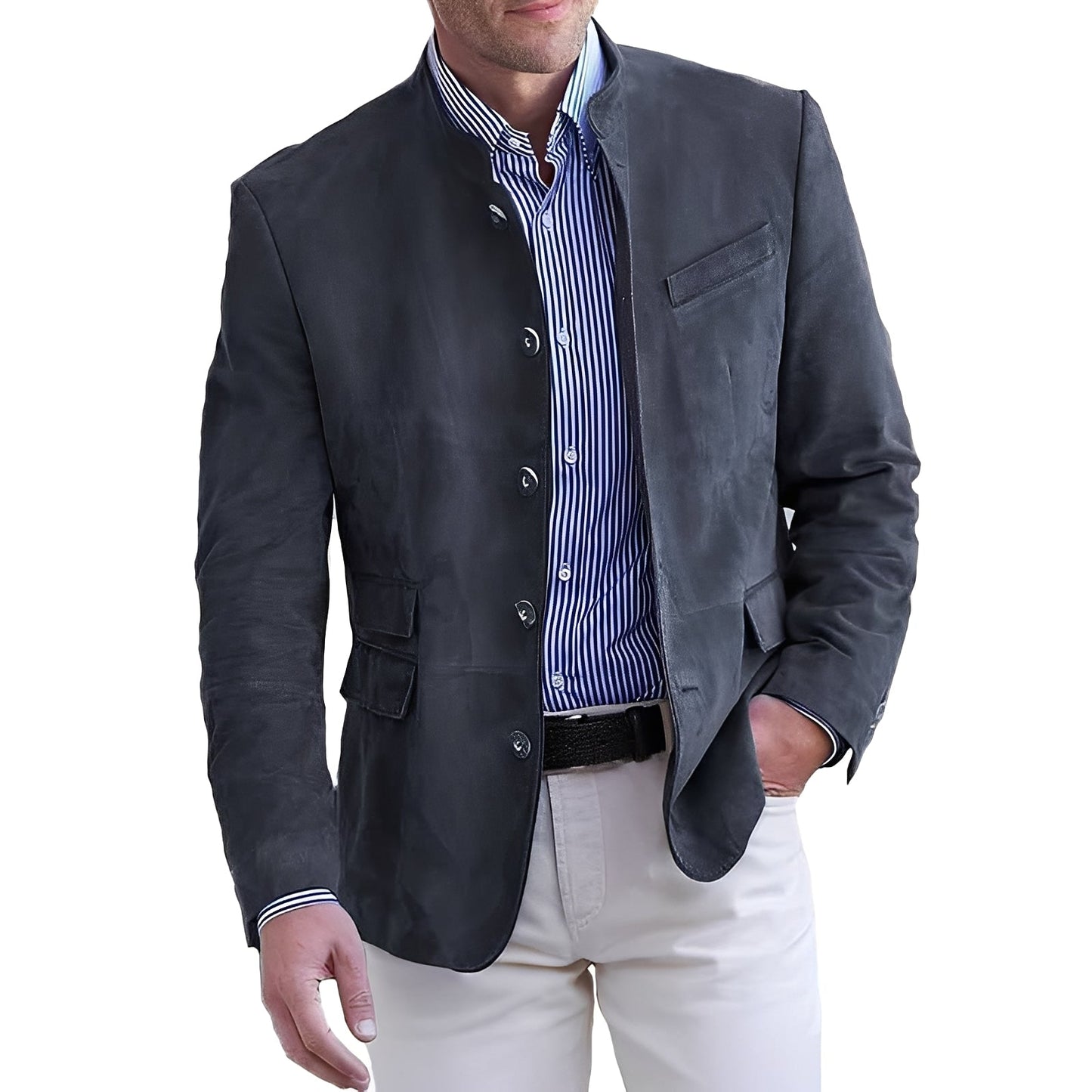Geoffrey - Giacca uomo con bottoni, stile casual