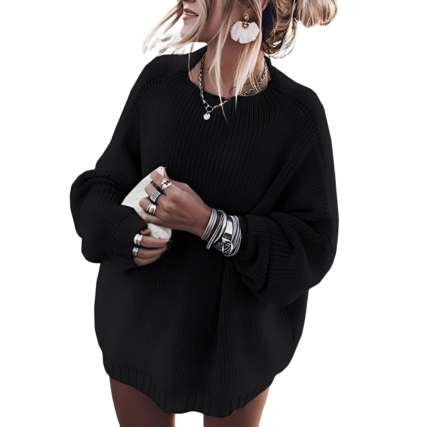 Gisselle - Maglione a maglia grossa con vestibilità ampia per donne