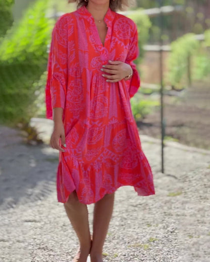Mia – Abito con stampa geometrica Boho