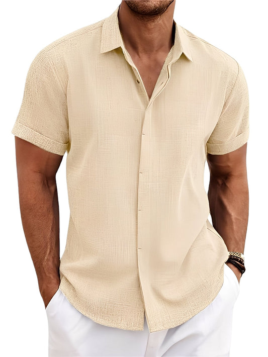 Caelum - Camicia uomo semplice e casual a maniche corte
