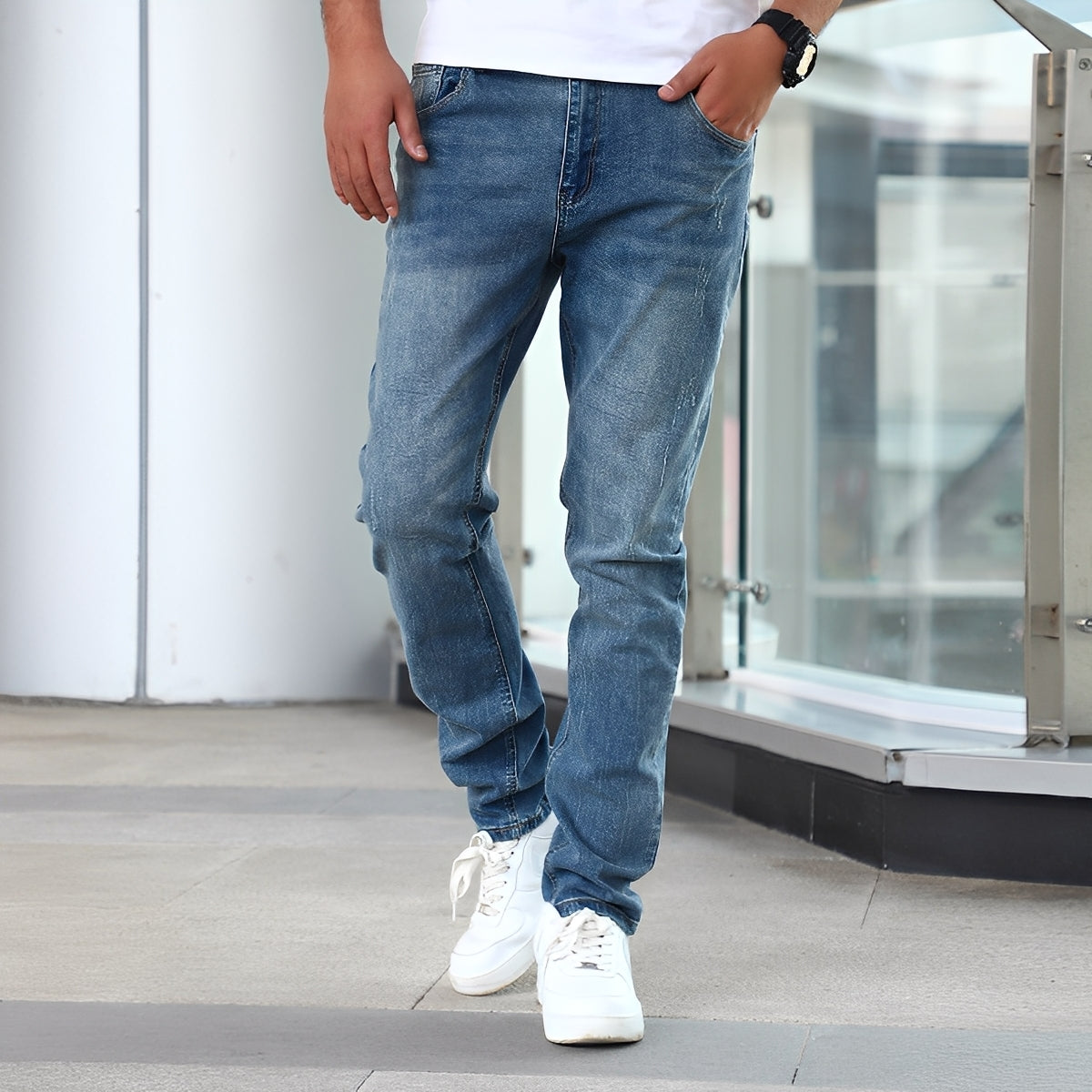 Winfred - Jeans Skinny Elasticizzati alla Moda per Uomini