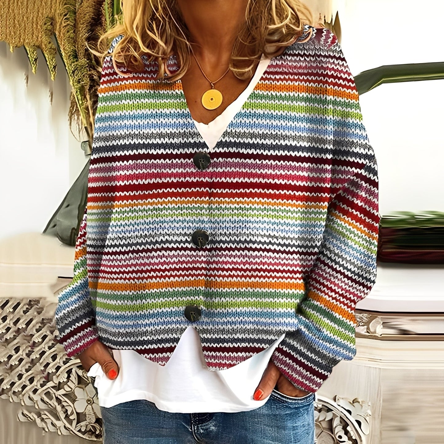 Nydia - Maglione comodo e casual con disegno per donne