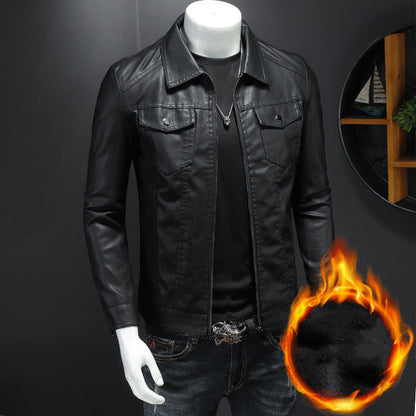 Nelson - Giacca in pelle biker casual per uomini