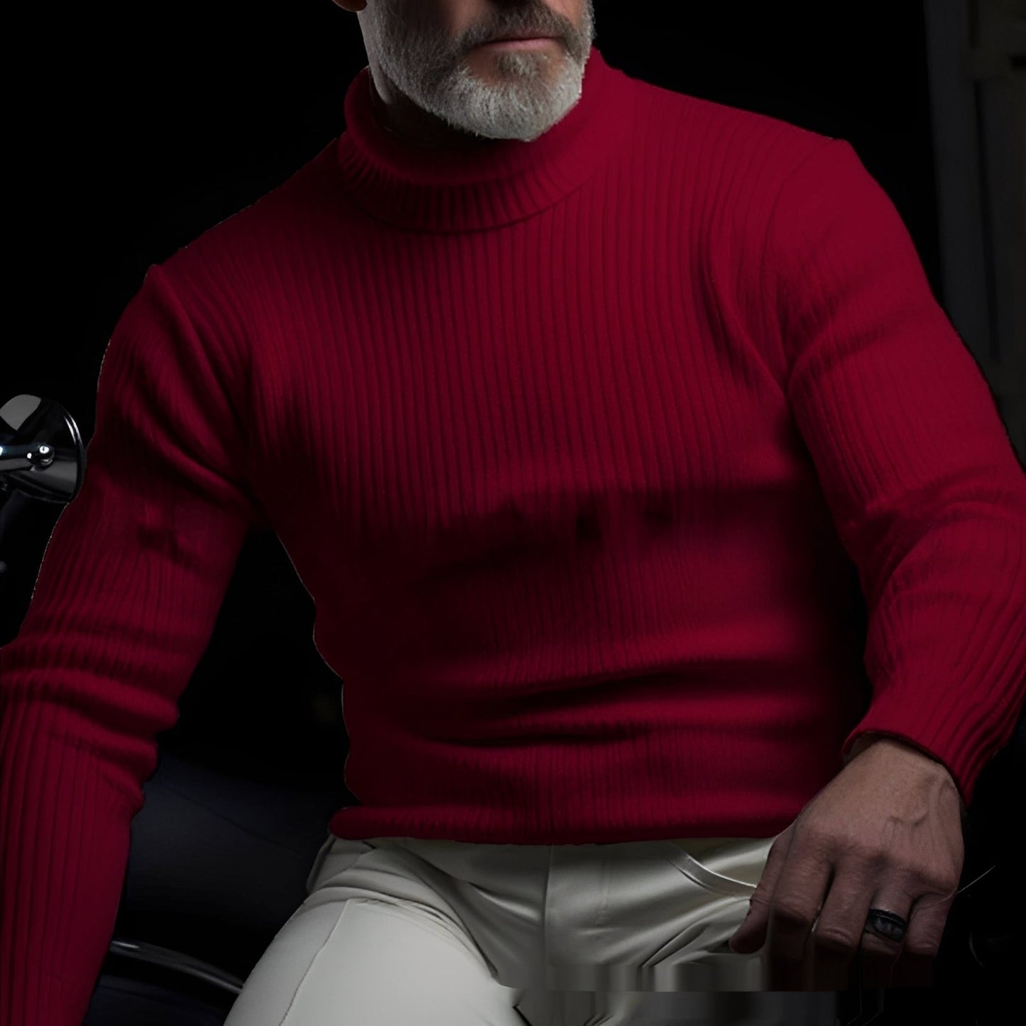 Randolf - Elegante e semplice pullover a collo alto per uomo