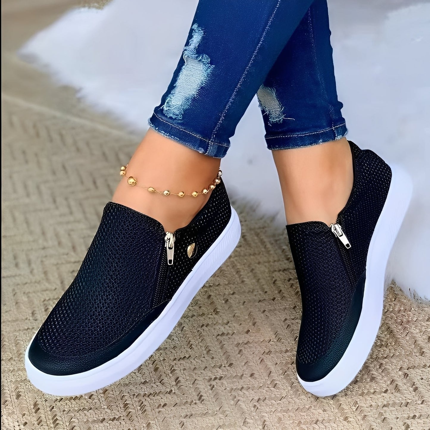 Renita - Scarpe con zip per donne casual