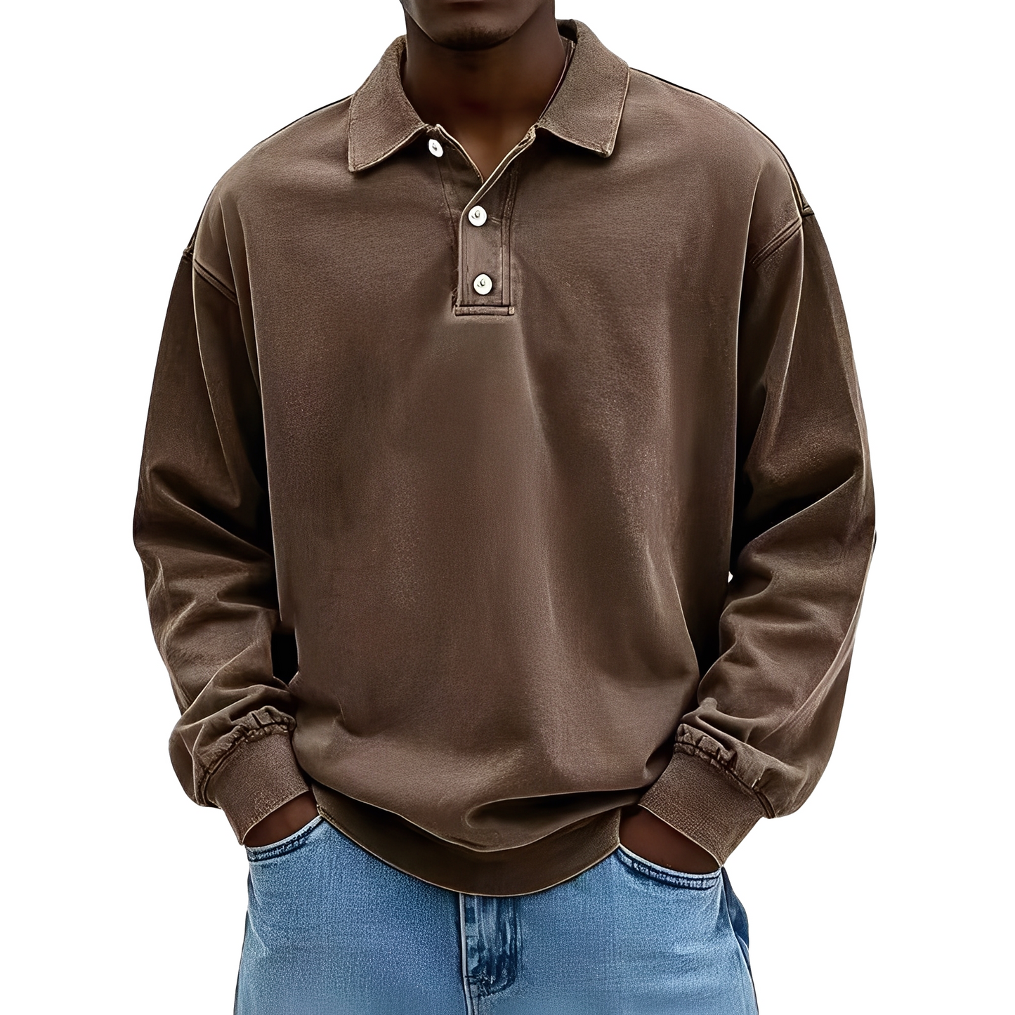 Chris - Maglietta classica e spessa a maniche lunghe da uomo