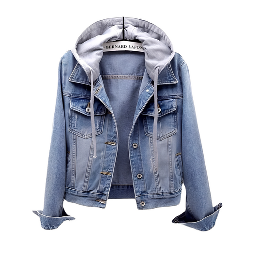Karolyn - Giacca di jeans chic con cappuccio per donne
