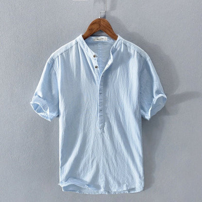 Nico - Camicia casual in lino e cotone a maniche corte