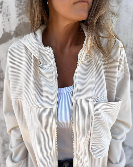 Gillian - Giacca casual in velluto a coste con cappuccio per donne