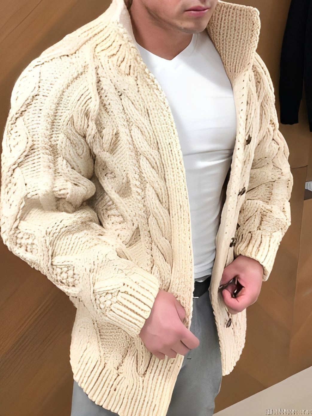 Donovan - Elegante, caldo maglione aperto per uomini