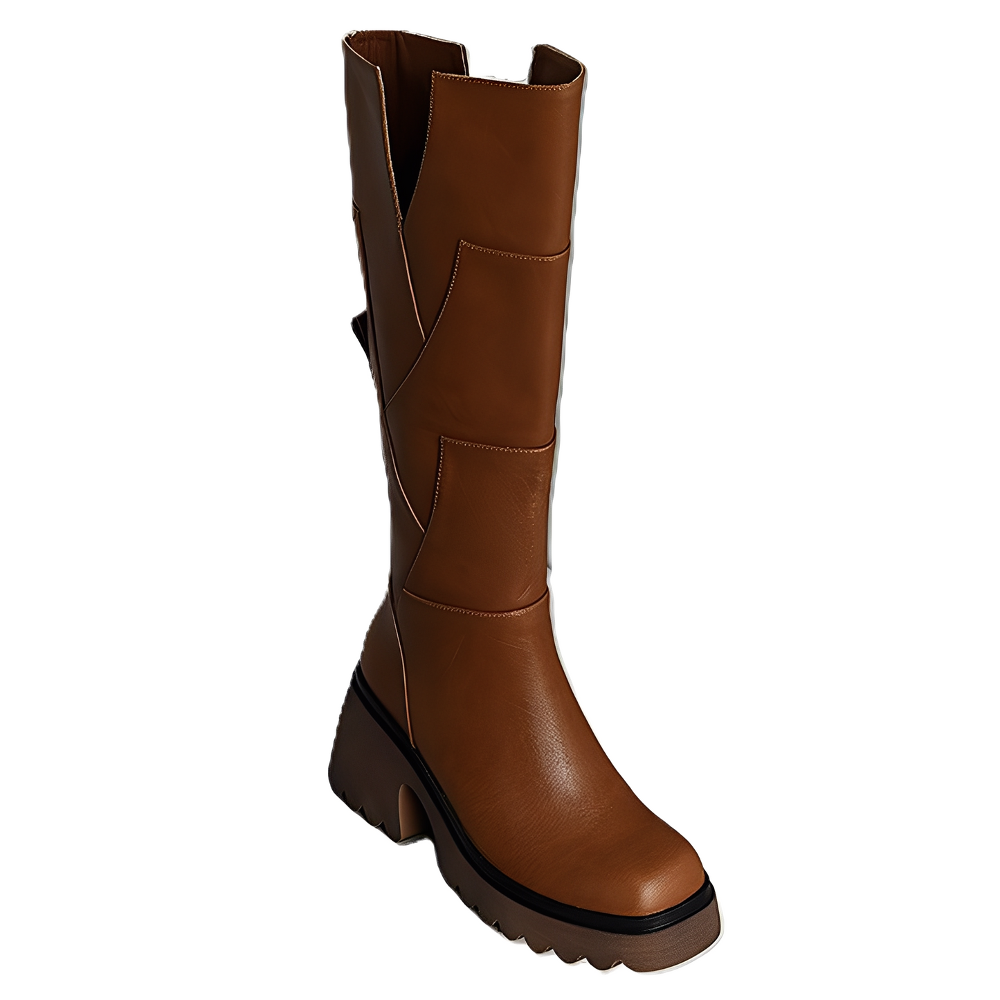 Madelaine - Stivali casual e robusti in pelle con zip per donne
